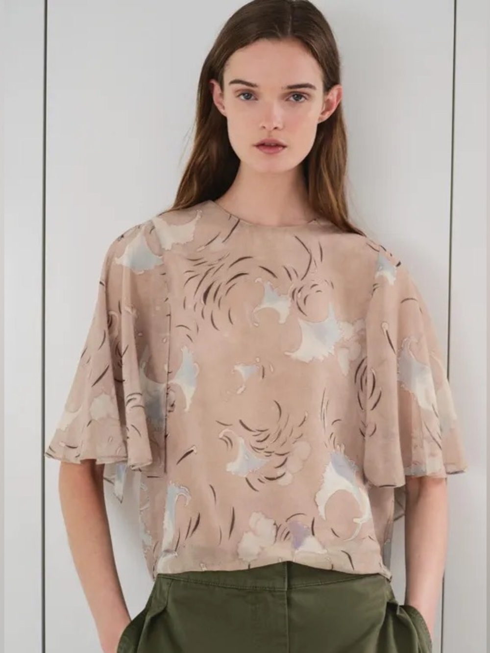 Zara Sheer Patterned Blouse NWT